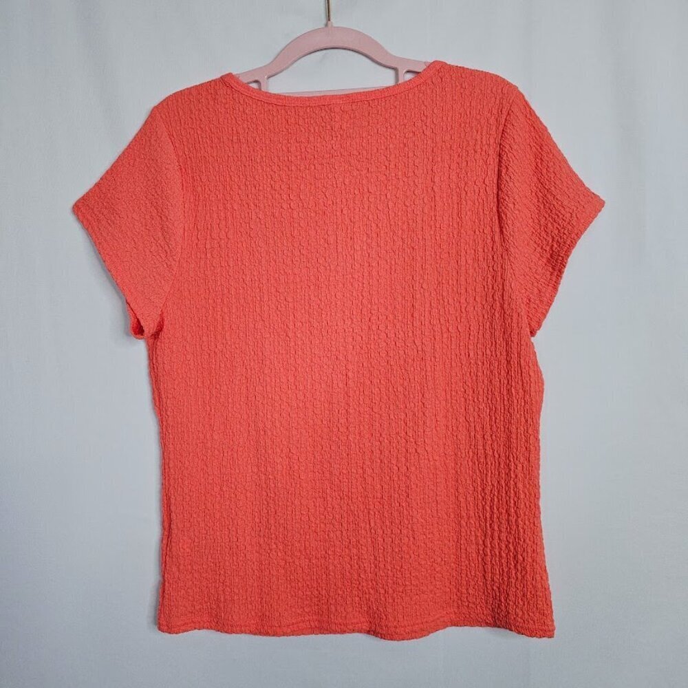 NWT Women's OLD NAVY Textured Top size XL MELON PINK ORANGE Square Neck Summer - Picture 6 of 6